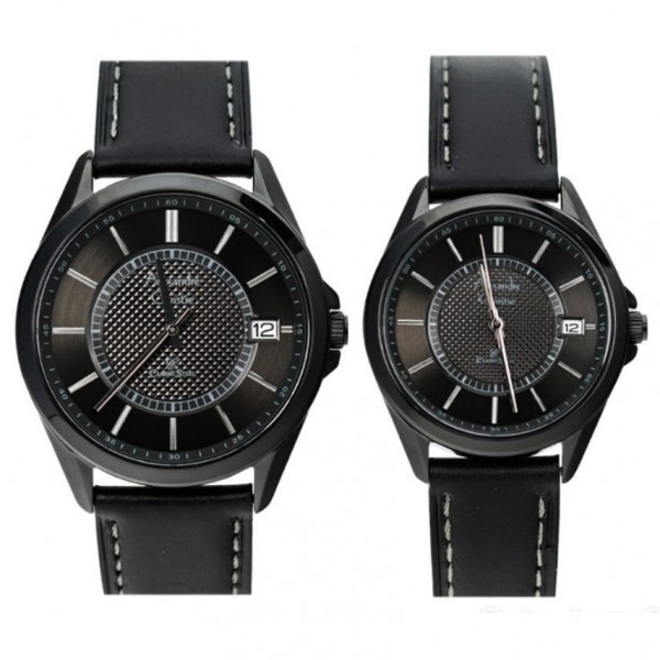 Alexandre Christie AC 8649 Full Black Leather Couple